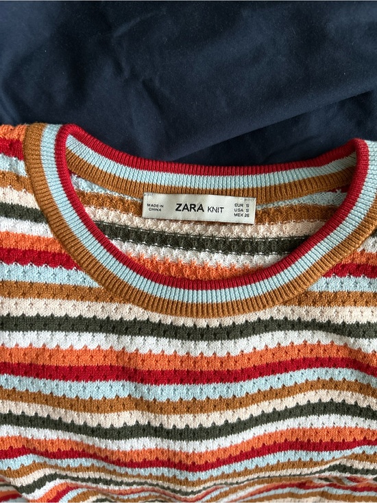 Zara Sweaters - Zara Striped Crewneck Sweater, short sleeves, and Skirt